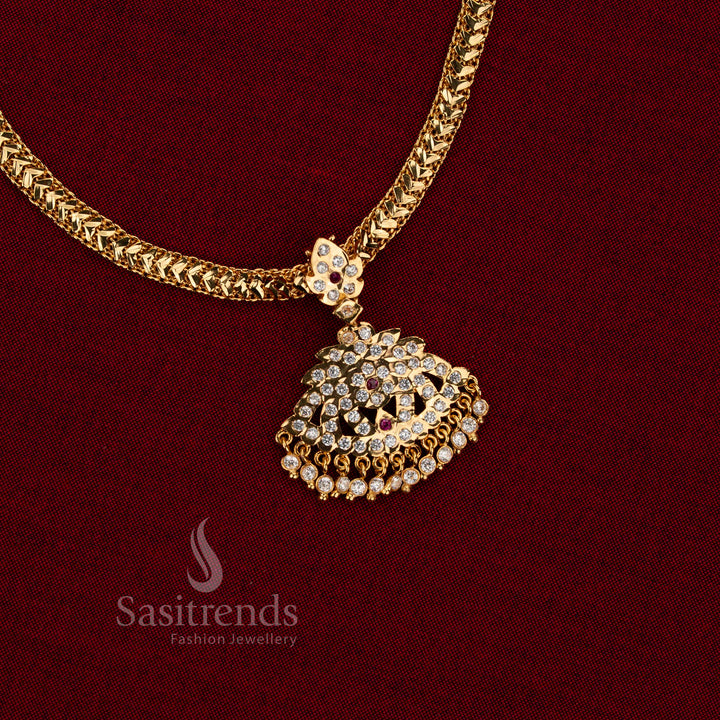 Ethereal bond impon micro gold plated chain pendant necklace Gati heart motif with guaranteed 24 carat pure gold finish ideal for temple wear, weddings and classical festive occasions – Sasitrends