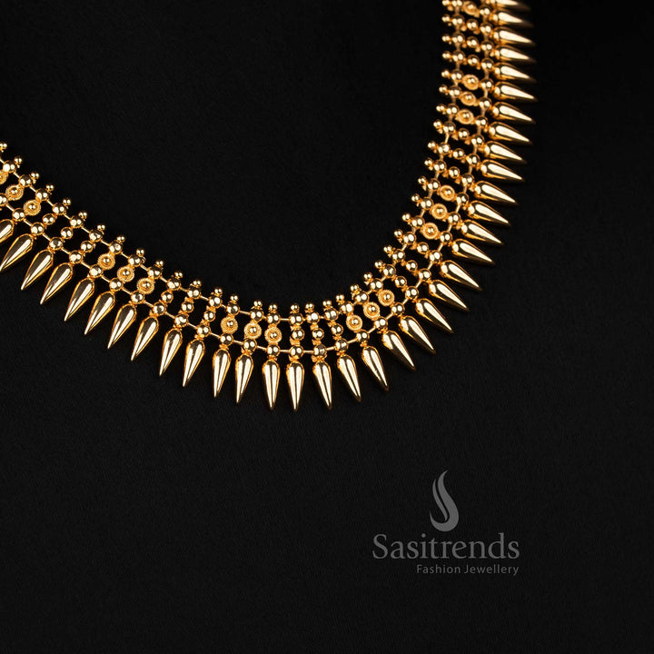 Classic micro gold plated Kerala Mullapoo necklace set for women, ideal for traditional temple festive jewellery styling – Sasitrends