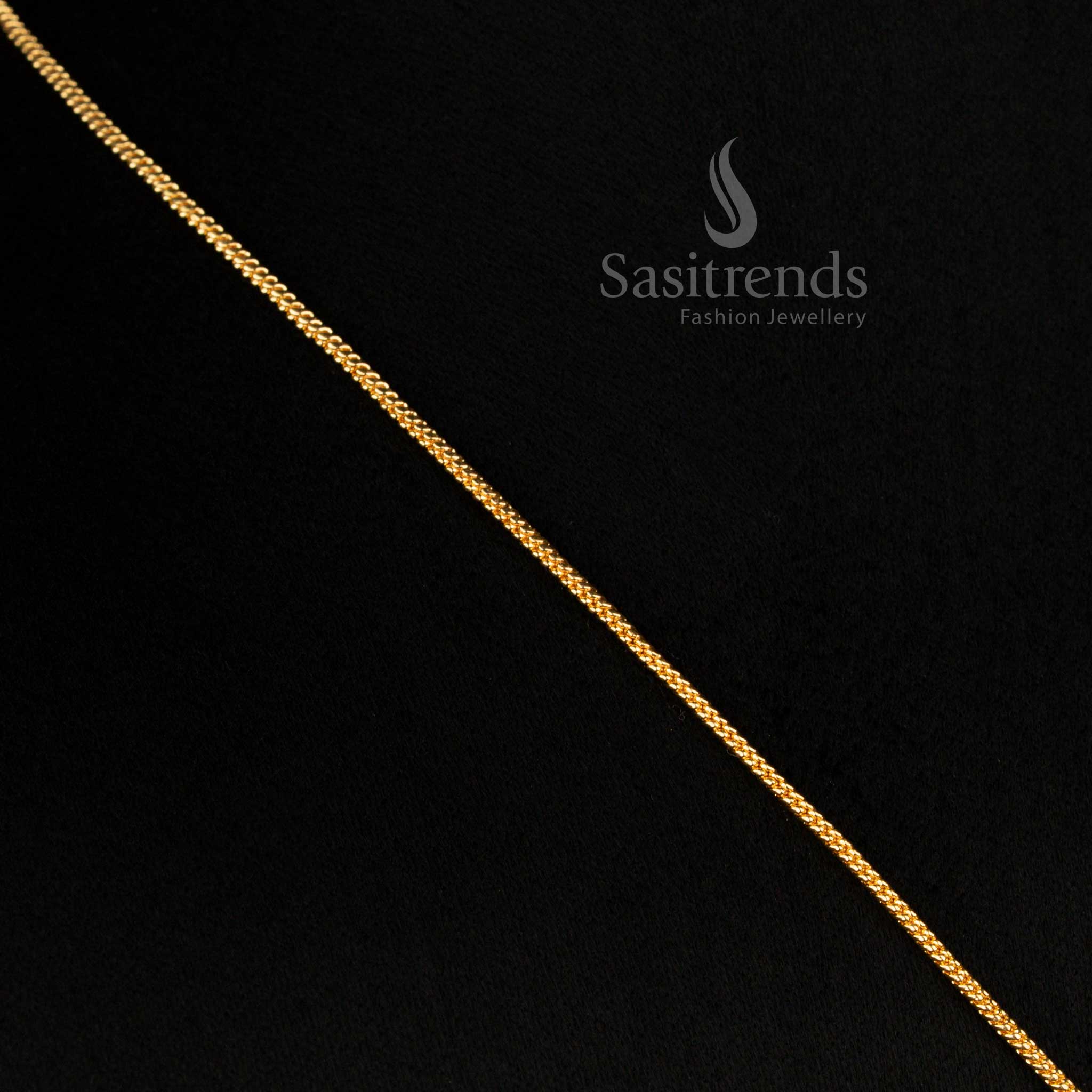 Regal micro gold plated Lakshmi coin necklace crafted with stone studded brilliance for cultural celebrations and special events - Sasitrends