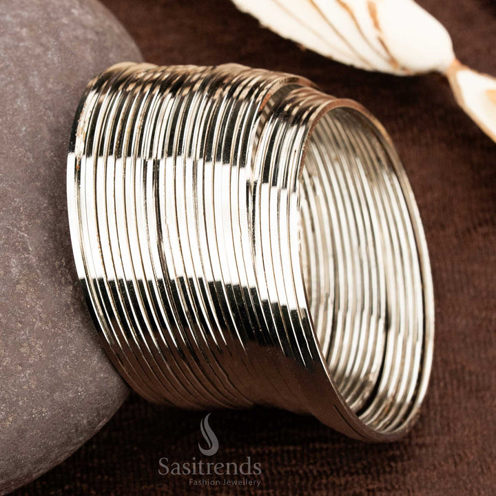 Elegant Oxidised Plain Metal Bangles Set – Traditional & Minimalist Design for Casual, Festive & Everyday Wear - Sasitrends