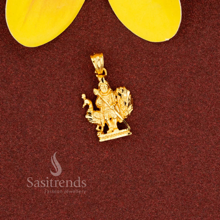 Blessed micro gold plated Murugan peacock forming pendant designed for religious occasions and pooja styling – Sasitrends