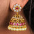Matte Gold Plated Jhumka Earrings with AD Stones and Pearls
