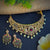 Trendy Micro Gold Plated Peacock Motif Bridal Choker Necklace Set with American Diamond Stones - Sasitrends