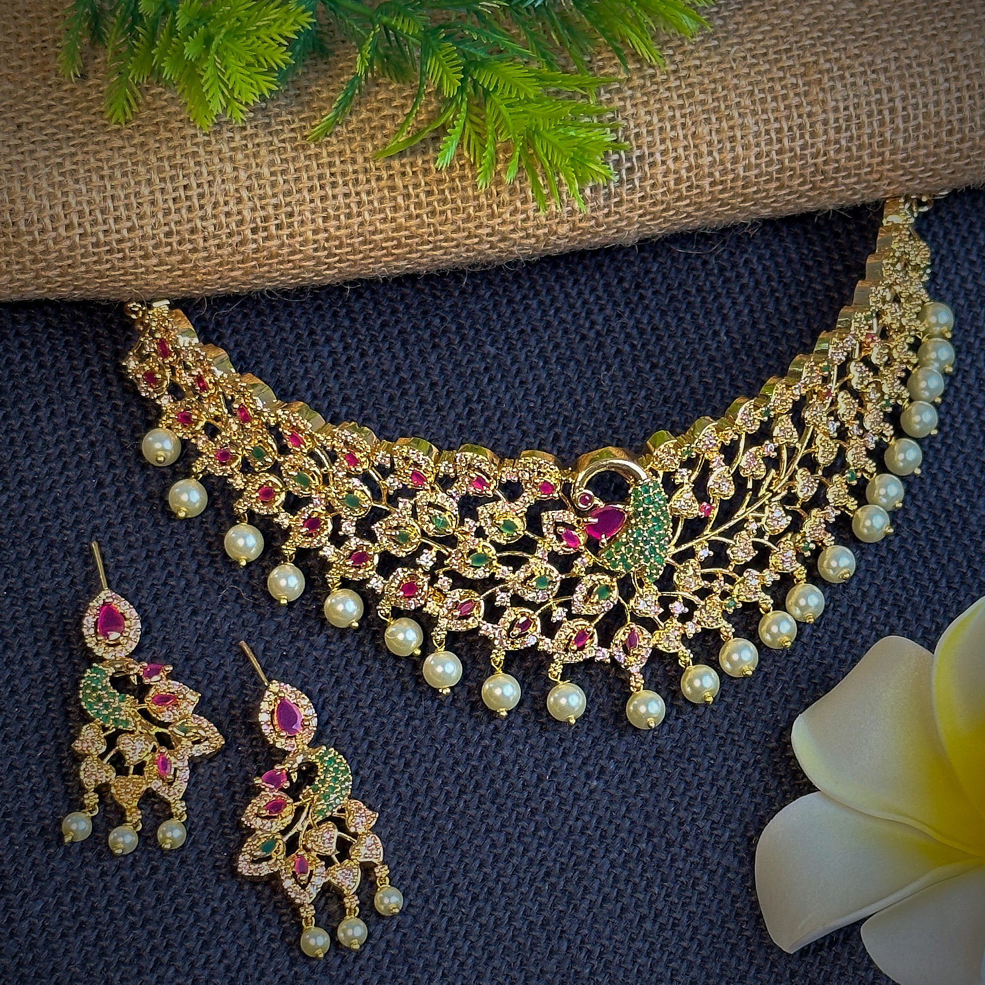 Choker necklace on sale cz stones