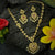 Captivating Matte Gold Plated Floral AD Necklace Set in Multicolored Stones. Trendy Design for Fancy Sarees, and Wedding Parties