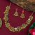 Traditional Floral Necklace Set - American Diamond Stones, Matte Gold Plated Jewelry for Women