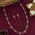Traditional Matte Gold AD Stone Ruby Flower Necklace Jewellery Set