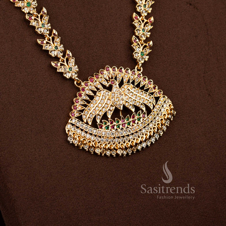 Magnificent Micro Gold Plated Crescent Garuda Eagle Motif Butterfly Chain Long Haram Necklace Set - Guaranteed - Sasitrends