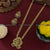 Bridal Goddess Lakshmi Long Necklace Set with Jhumkas - Ruby  jewellery set