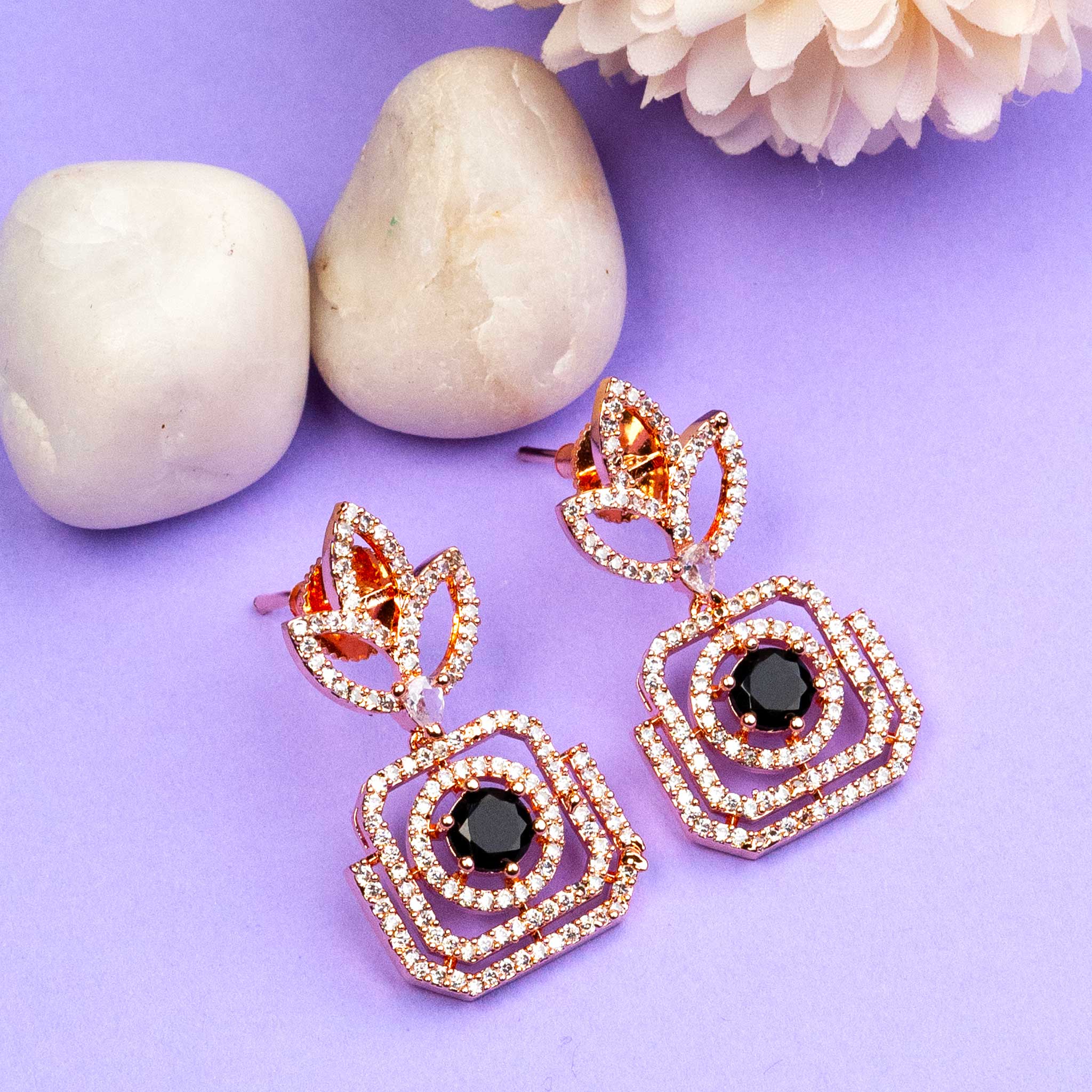 Rose Gold Earrings | Jhumka Earrings | Trending Earnings