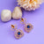  Blue Rose Gold Plated Earrings - Glittering American Diamond Stones