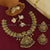 Matte Gold Lakshmi Peacock Necklace Set with Jhumkas - Traditional Bridal Wear for Women