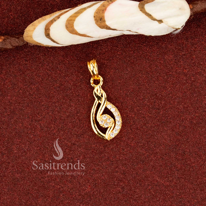 Graceful micro gold plated American diamond heart pendant suitable for festive occasions and regular use – Sasitrends