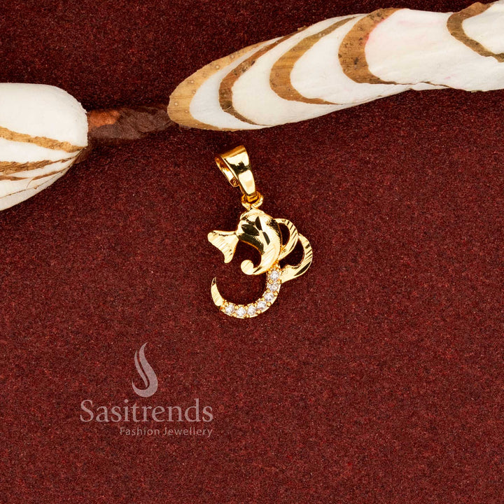 Modern grace micro gold plated American diamond designer pendant crafted for celebrations and everyday wear guaranteed - Sasitrends