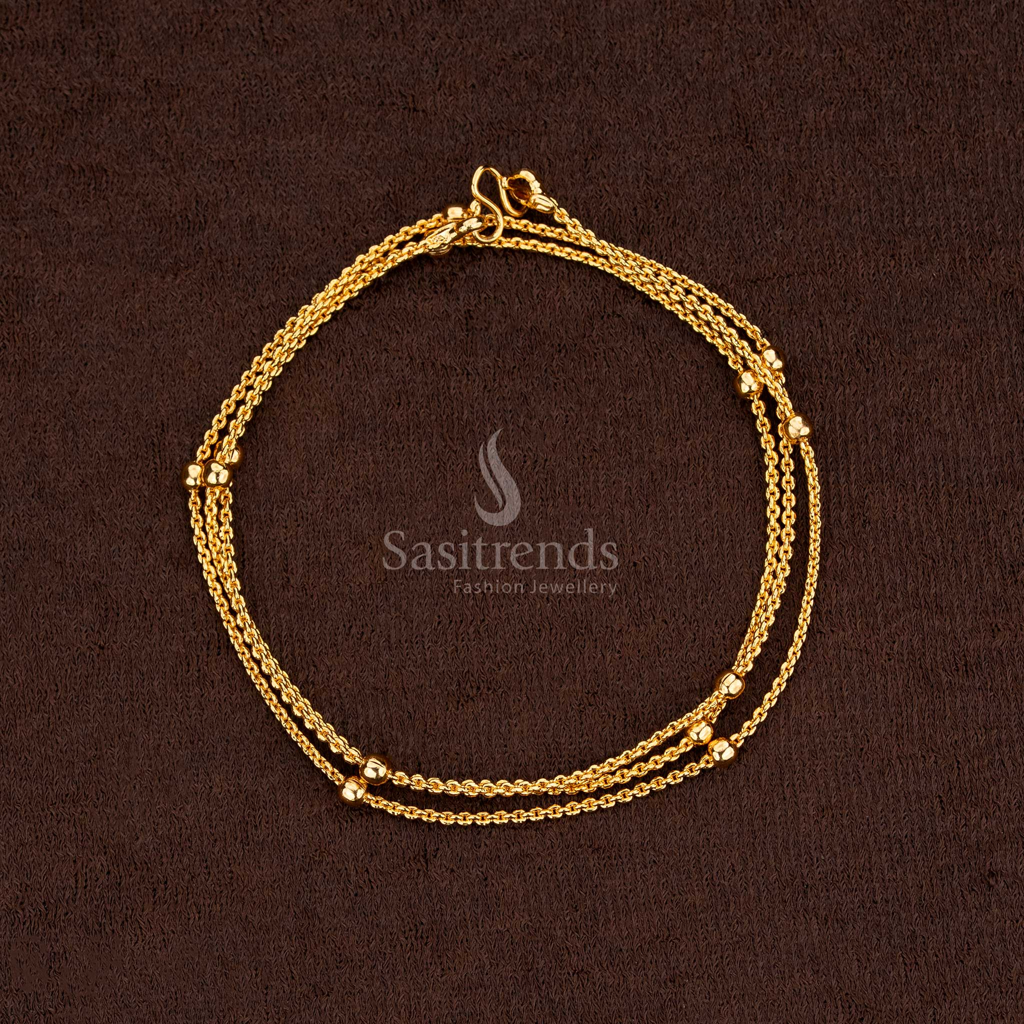 Premium one gram micro gold designer chain with sparkling and rich golden tone – Sasitrends