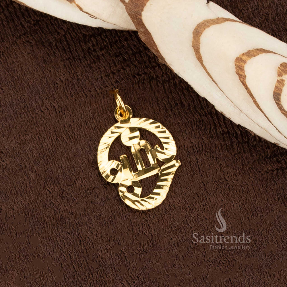 Elegant Small Om Dollar Thali Pendant in One Gram Micro Gold Plated Style – A 24 Carat Finished Traditional Jewellery Charm for Everyday Devotion by Sasitrends

