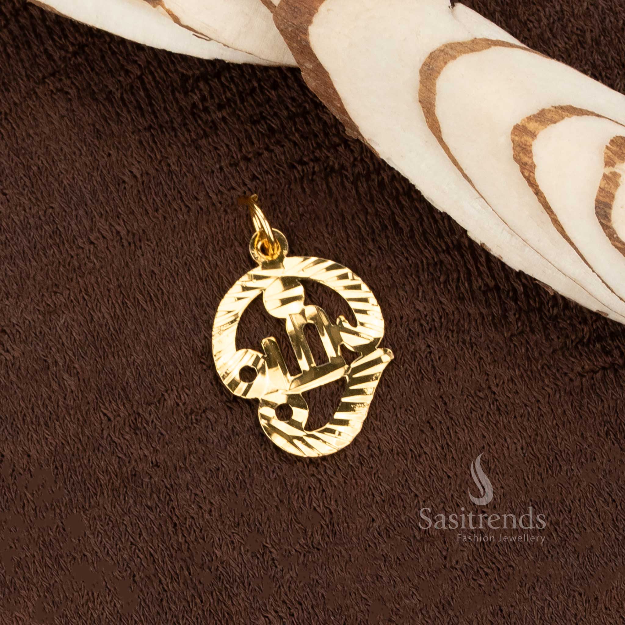 Elegant Small Om Dollar Thali Pendant in One Gram Micro Gold Plated Style – A 24 Carat Finished Traditional Jewellery Charm for Everyday Devotion by Sasitrends

