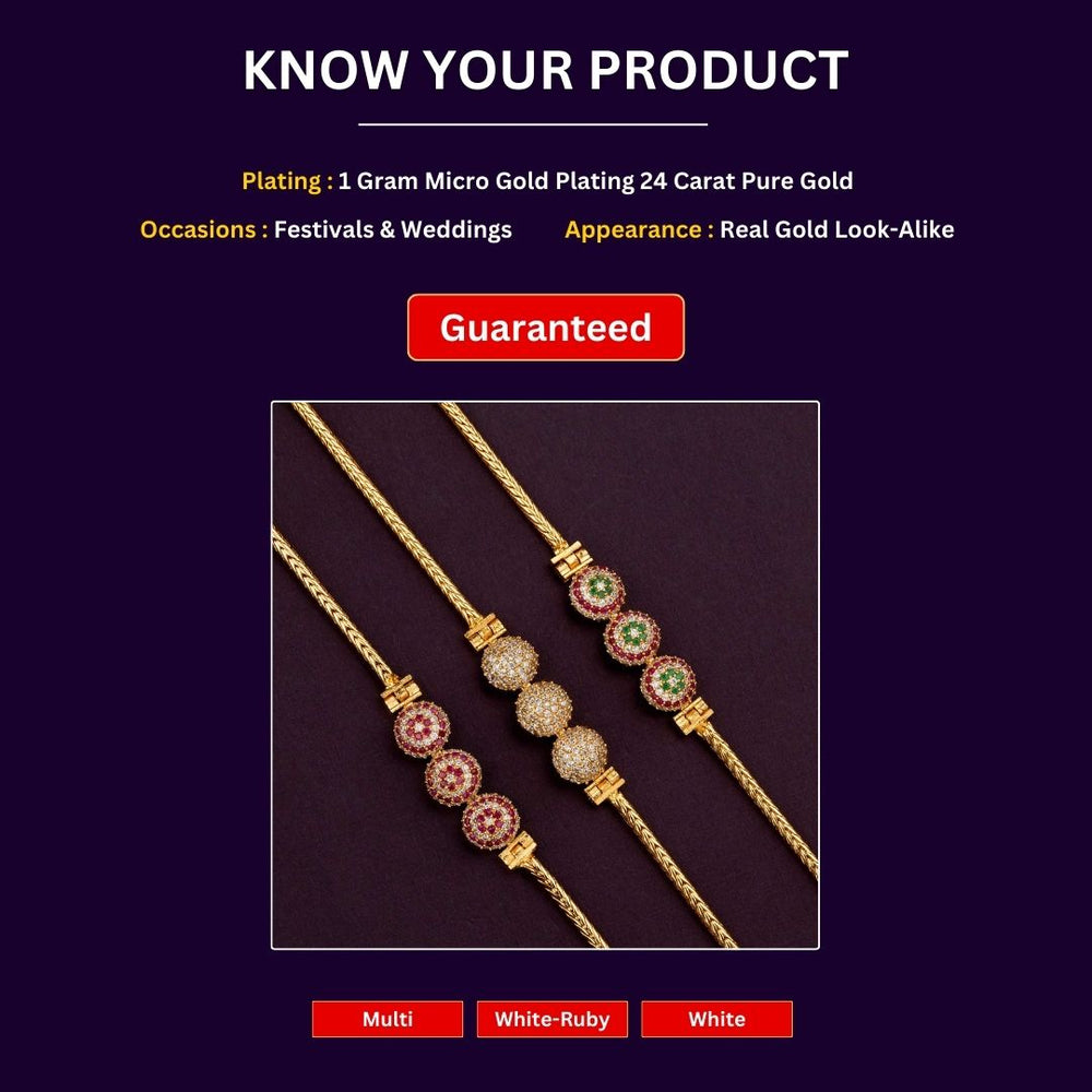 Micro gold plated Mugappu Chain Measurement Image -Sasitrends