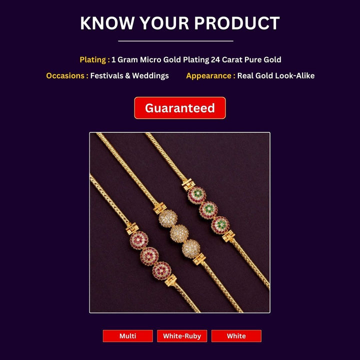 Micro gold plated Mugappu Chain Measurement Image -Sasitrends