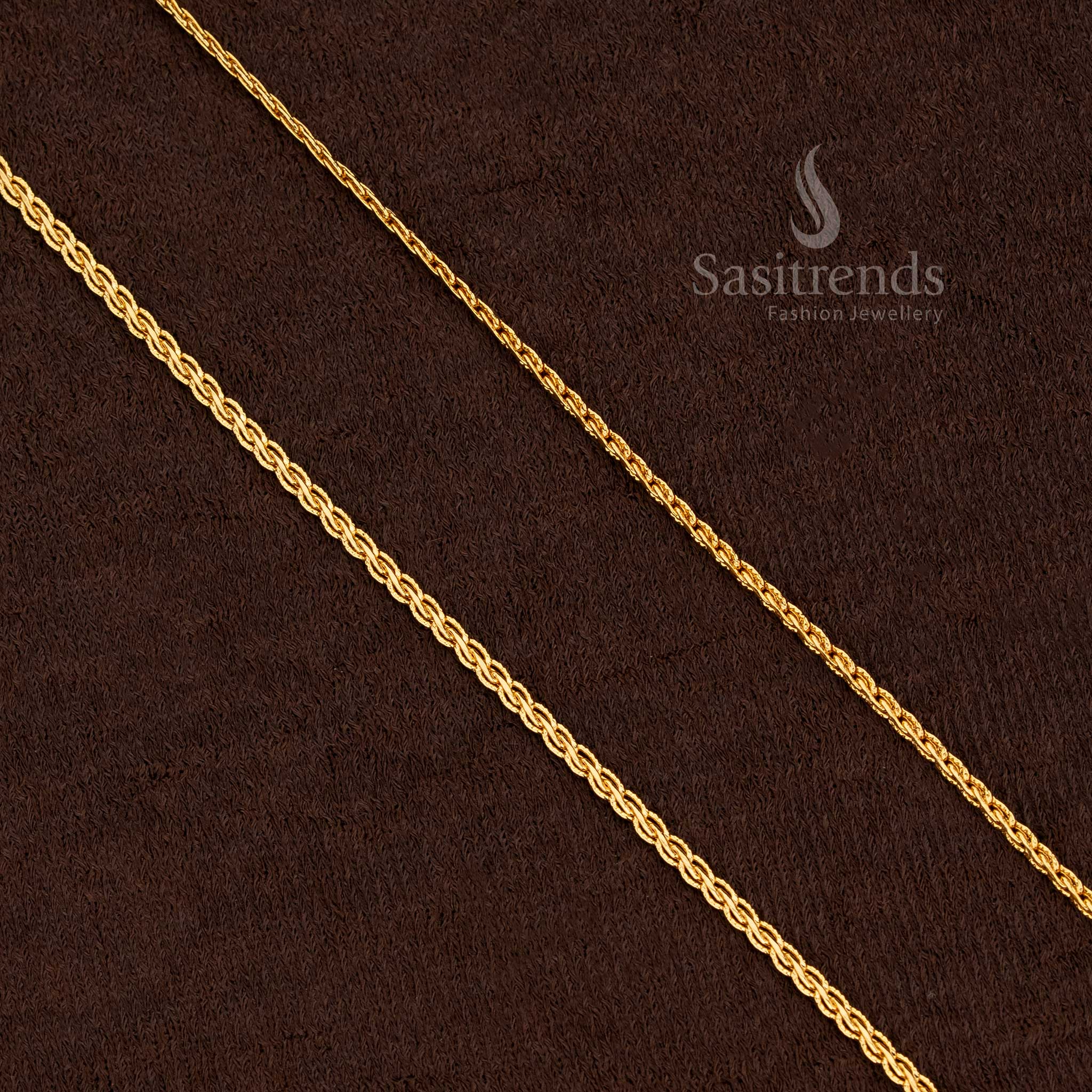 Splendid Micro Gold Plated 18 Inches Designer Chain with richly crafted links, perfect for wedding and ceremonial occasions – Sasitrends
