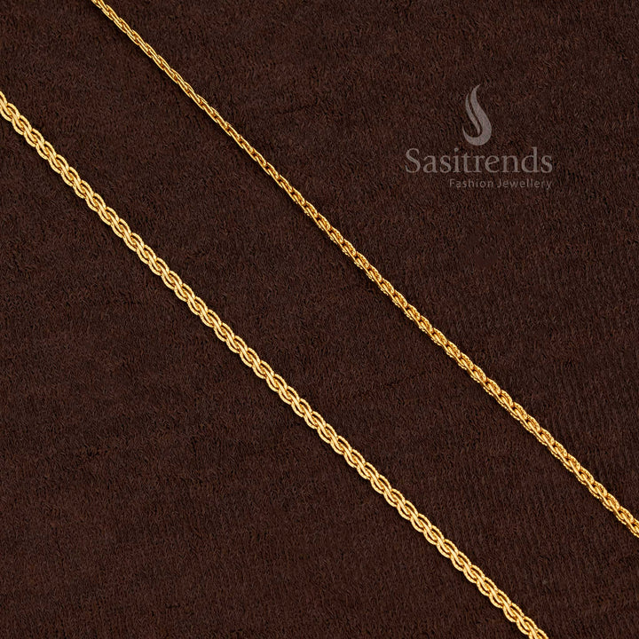 Splendid Micro Gold Plated 18 Inches Designer Chain with richly crafted links, perfect for wedding and ceremonial occasions – Sasitrends
