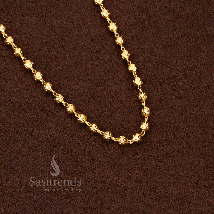 Refined 24K pure gold micro plated ball pattern chain, ideal for ethnic celebrations and elegant festive moments – Sasitrends