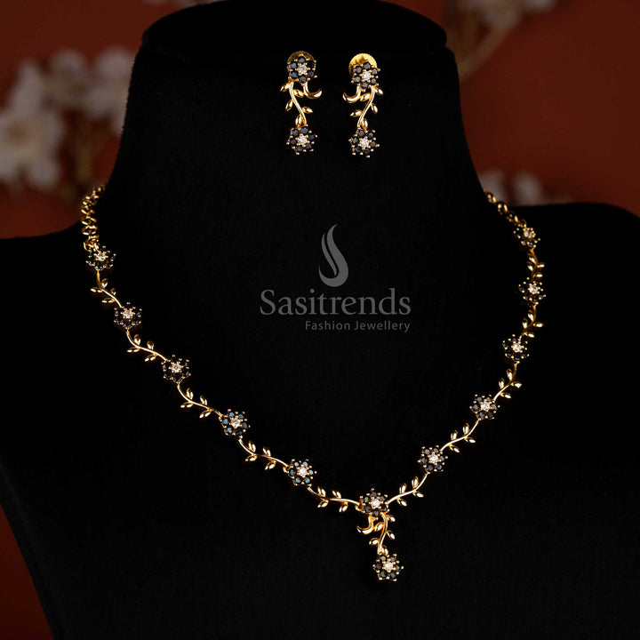 Festive charm designer white-black vine necklace – Sasitrends