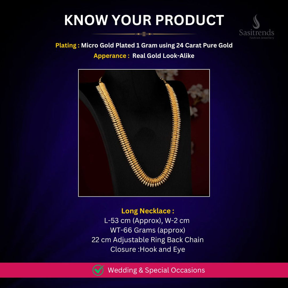 Micro Gold Plated Necklace Measurement Image - Sasitrends