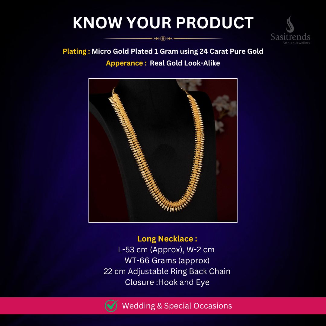 Micro Gold Plated Necklace Measurement Image - Sasitrends
