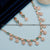 Trendy Party Wear Rose Gold Necklace with Mint Stones - American Diamond Floral Elegance for Women