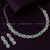 Mint Green Stone Party Wear AD Necklace Set - Rhodium Silver Plating & Earrings