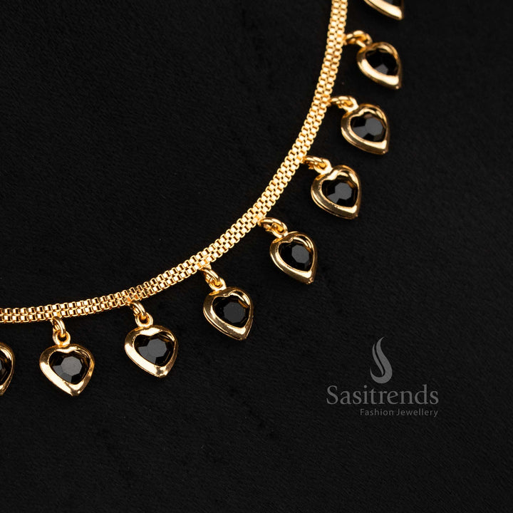 Trendy Design of American Diamond Micro Gold Plated Necklace for Girls – Parties & Saree Wear| 24K Gold Plated Jewellery - Sasitrends