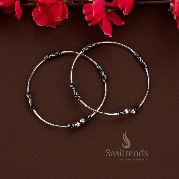 Oxidised Kada anklet payal with a trendy casual style, perfect for everyday fashion – Sasitrends