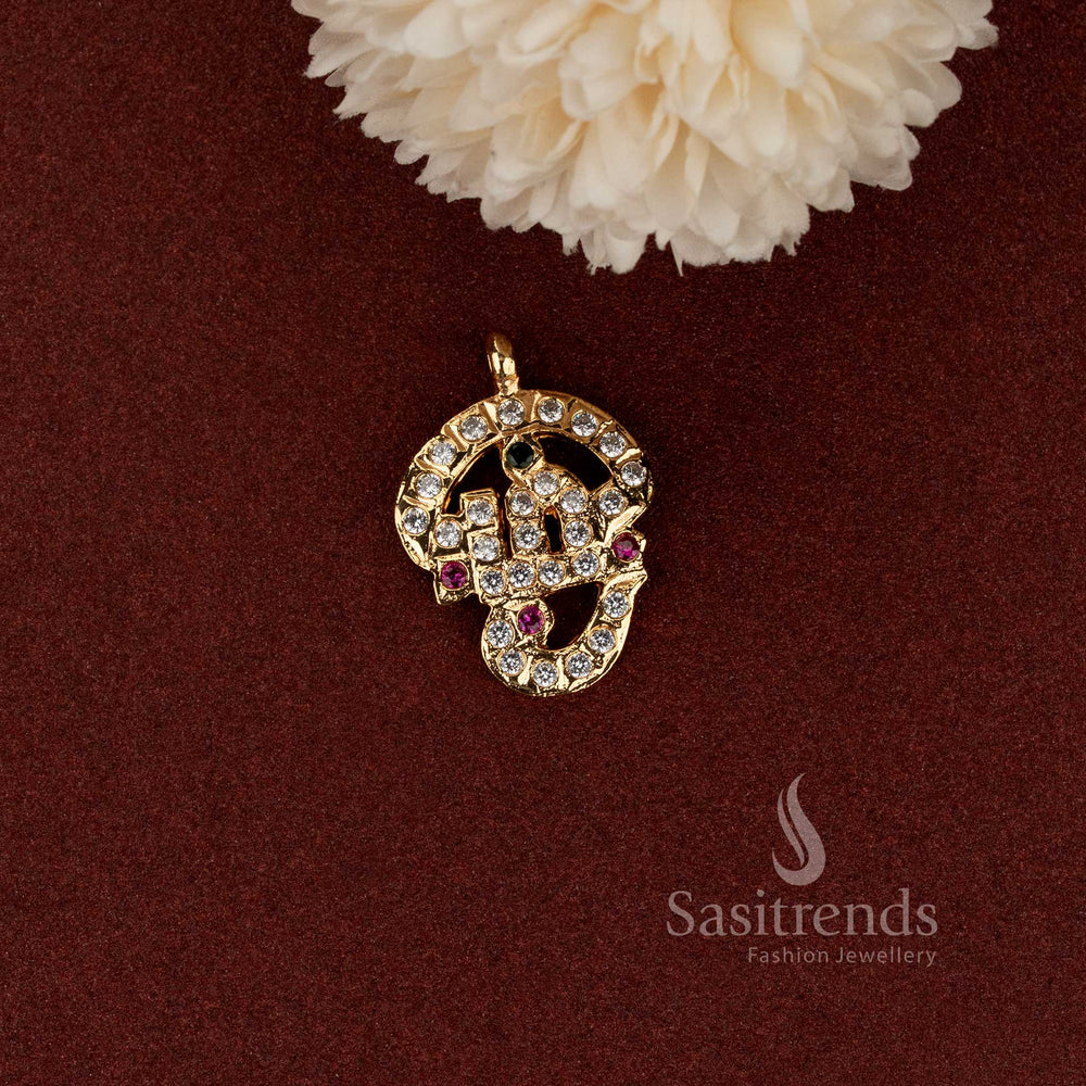 Exquisite Panchaloha Micro Gold Plated Om Pendant – Perfect For Religious Ceremonies, Daily Wear, And Spiritual Celebrations - Sasitrends