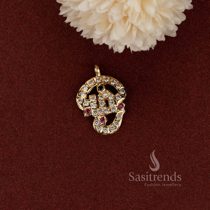 Exquisite Panchaloha Micro Gold Plated Om Pendant – Perfect For Religious Ceremonies, Daily Wear, And Spiritual Celebrations - Sasitrends