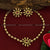Elegant Temple Gold Plated Ruby Choker Necklace with Kemp Stones & Jhumkas for Women