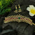Temple Gold Finish AD Floral Choker Necklace & Earrings Set with American Diamond Stones