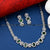Elegant Rhodium Silver Plated Necklace Set with Green AD Stones - Elevate Your Style