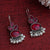 Elegant Oxidised German Silver Hook Stud Earrings with Dangling Pearl | Sasitrends