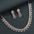 Mint Elegance Unleashed! Rose Gold Floral Necklace Set with Earrings – American Diamond Stones for Women