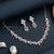 Stunning Rose Gold Plated Floral Necklace Set with American Diamond Stones | Sasitrends - Sasitrends