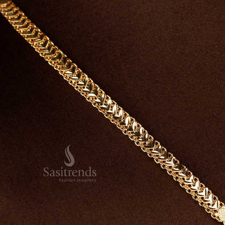 Traditional Impon Addigai 24k Micro Gold Plated floral white AD stone necklace ideal for wedding and traditional ceremonies – Sasitrends