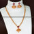 Exquisite Bell Jhumka Necklace Set with White and Ruby AD Stones and Micro Gold Plating Guaranteed