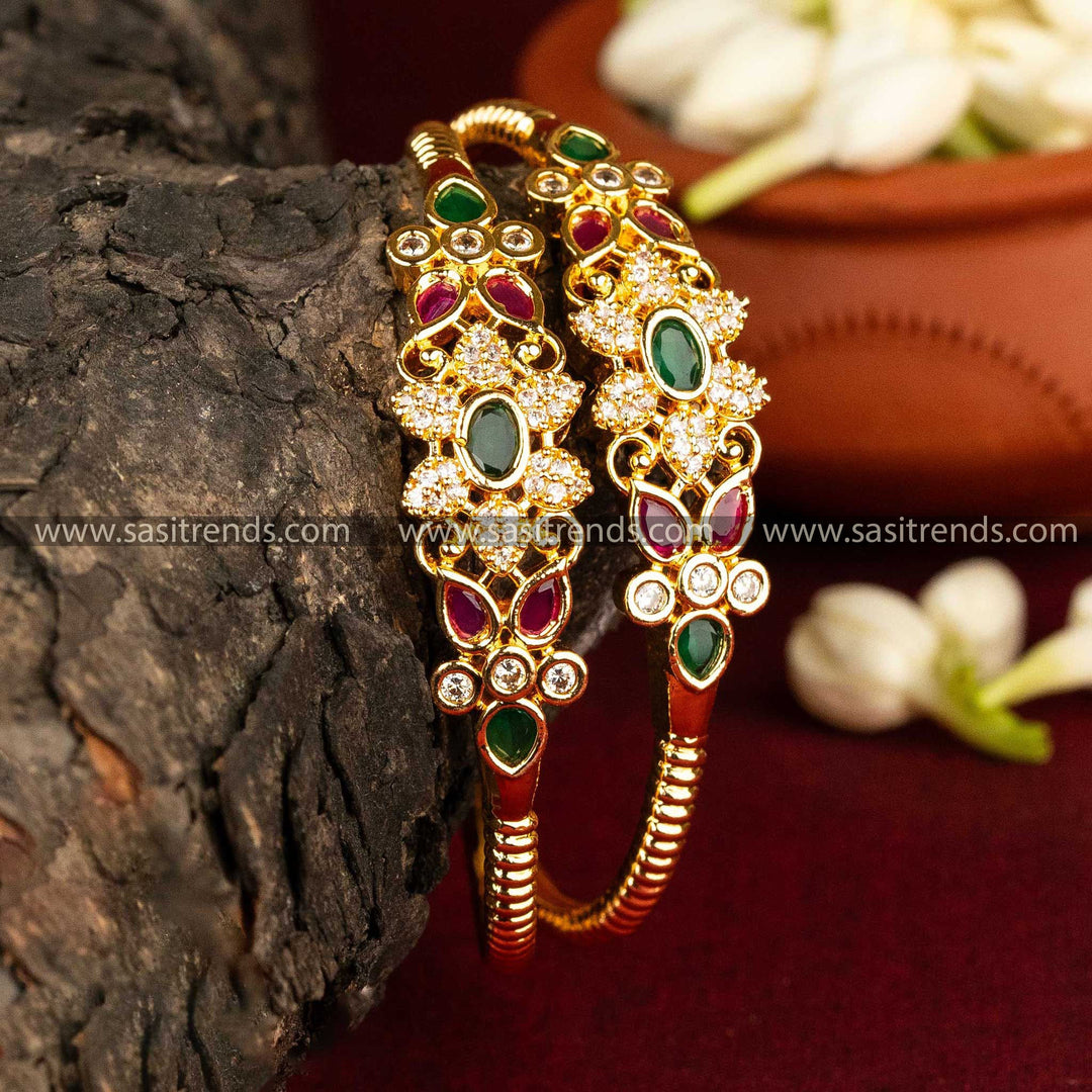 Exquisite Multi Color American Diamond Kada Bangles