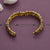 Temple Gold Plated Floral & Peacock Motif Kada Bangle with Multi Stones