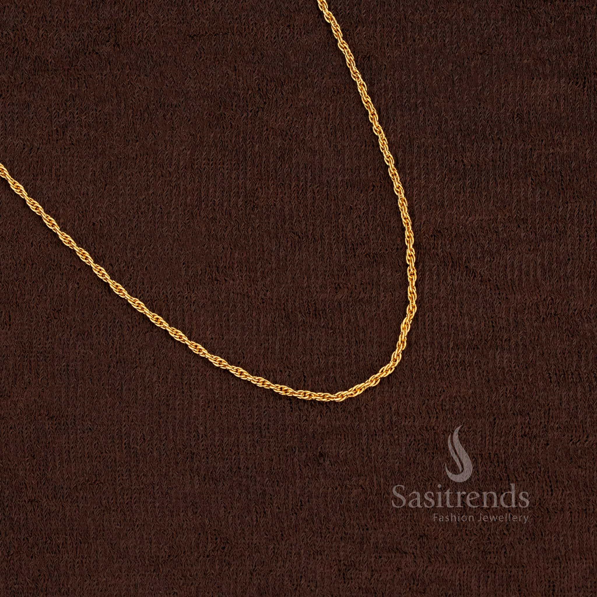 Regal Micro Gold Plated 18 Inches Designer Chain featuring a lustrous finish, adding sophistication to festive attire – Sasitrends