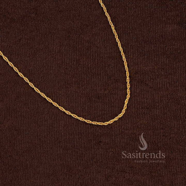 Regal Micro Gold Plated 18 Inches Designer Chain featuring a lustrous finish, adding sophistication to festive attire – Sasitrends