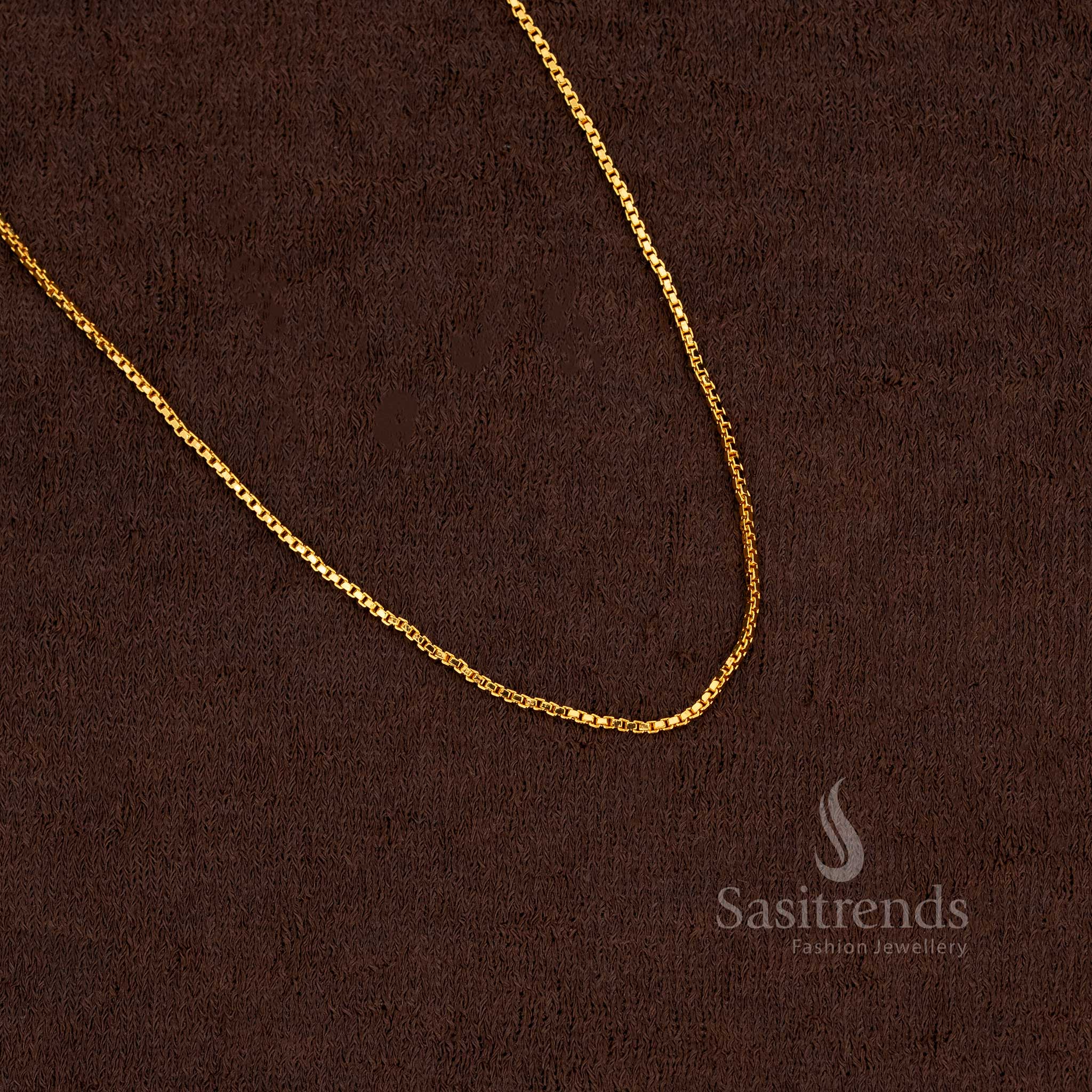 Opulent Micro Gold Plated 18 Inches Designer Chain featuring shimmering links, perfect for festive and ceremonial celebrations – Sasitrends