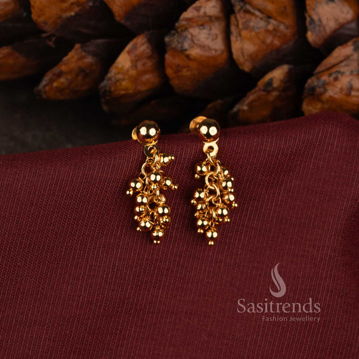 Majestic micro gold plated gold grape cluster crystal earrings designed to elevate elegant celebration wear with striking brilliance – Sasitrends