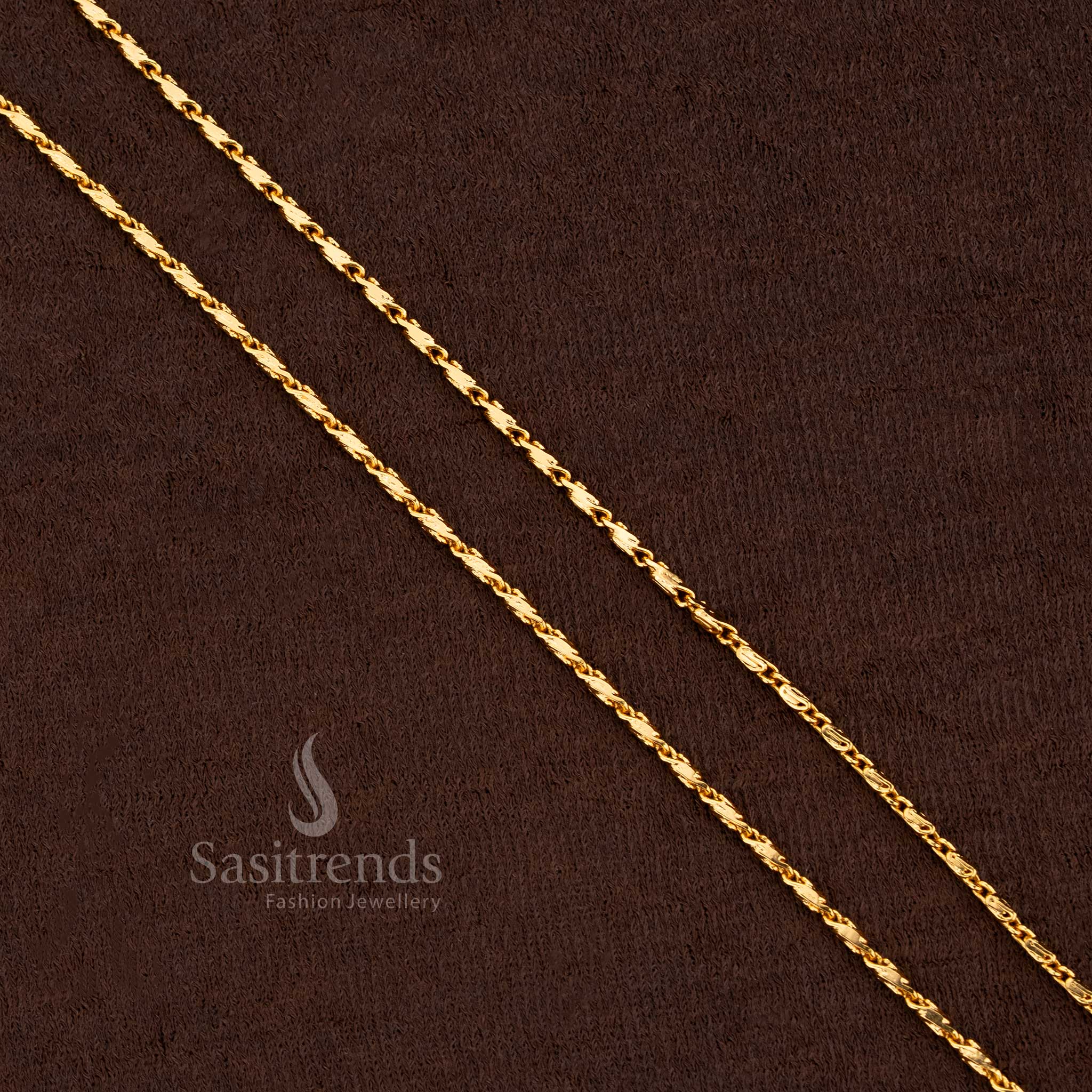 Guaranteed one gram gold plated chain collection showcasing fine polish and graceful traditional aura – Sasitrends